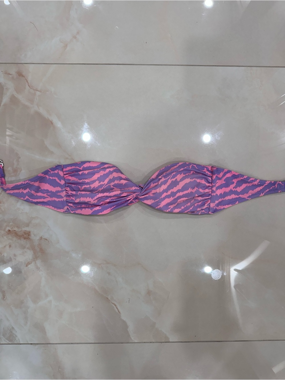 Victoria's Secret Pink & Purple Striped Twist Bandeau Bikini Top